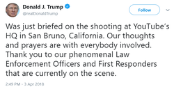 President Donald Trump's tweet about the shooting (posted at 2:49 PM)