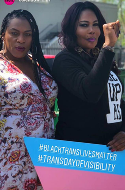 Ebony Harper protesting in support of Black Trans Lives