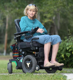 Samantha Markle on her wheelchair.