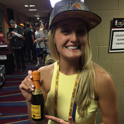 Madeleine Kerr backstage during the NBA Finals.