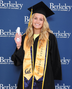 Madeleine Kerr receiving her UC Berkeley diploma.