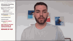 Gif of Dallas Rushing from his vlog post titled: EOS Launch | Everything You Should Know!