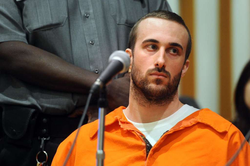 Kyle Navin sitting during his sentencing hearing
