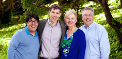 Josh pictured above with his immediate family: His mother Linda, his father Mark, and his younger brother David.