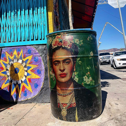 Photo taken by Andy Steig of a street art work done of Frida Khalo