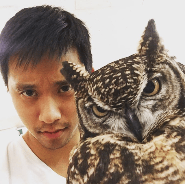 Benny with an owl.