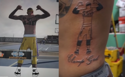 Pretty Boy Fredo's tattoo of his NBA2K avatar