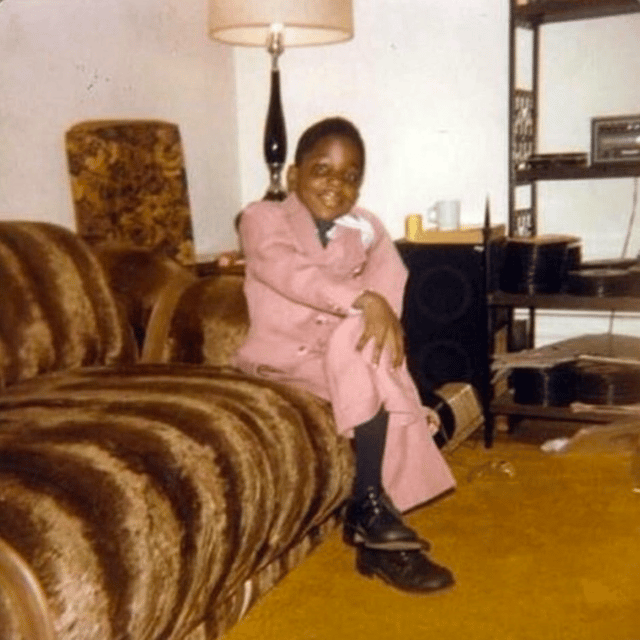 Photo of Notorious BIG taken after he graduated from kindergarten in 1978.