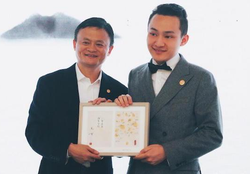 Justin Sun with Jack Ma at his graduation from Hupan University