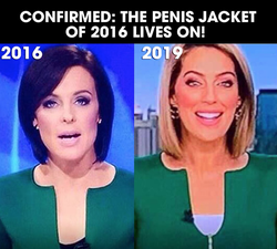 Natarsha Belling and Samantha Heathwood side by side wearing the same jacket.