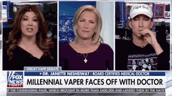 Tommy Smokes "The Vape God" trying to blow fat clouds on a Fox News segment
