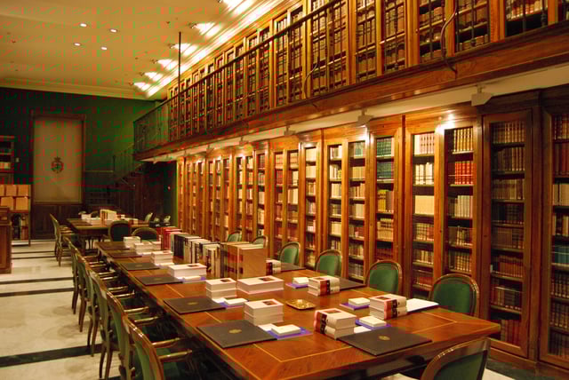 Partial view of the library at the RAE
