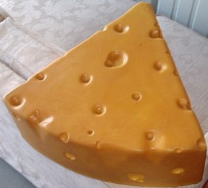 A cheesehead hat, commonly worn by many Packer fans