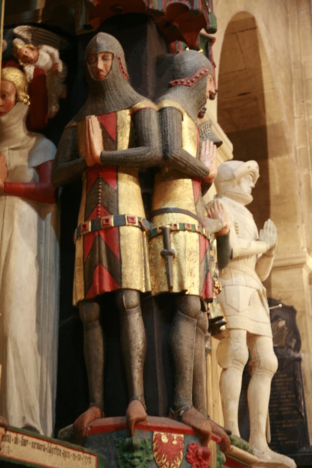 Some of the statues in the Cenotaph of the Counts of Neuchâtel