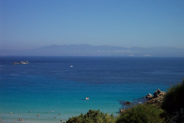 Strait of Bonifacio. The southern coast of Corsica can be seen from Santa Teresa Gallura