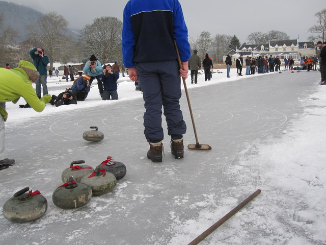 Curling on Lake of Menteith from 2010. The last official Grand Match was held here in 1979.