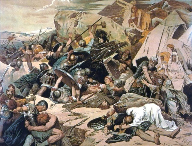 The Gothic Battle of Mons Lactarius on Vesuvius, painted by Alexander Zick