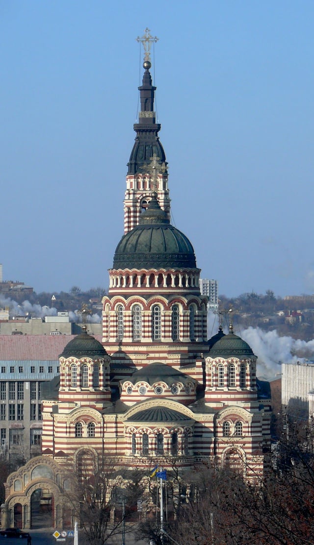 The St. Annunciation Orthodox Cathedral is one of the tallest Orthodox churches in the world, which was built in Kharkiv on October 2, 1888.