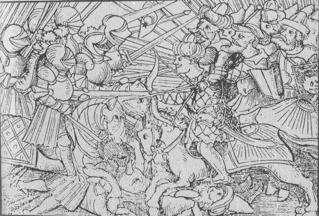 The battle between the Turks and the Christians, in the 16th century