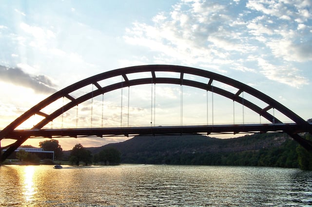 The Pennybacker Bridge is the signature element of Loop 360 in the Texas Hill Country.