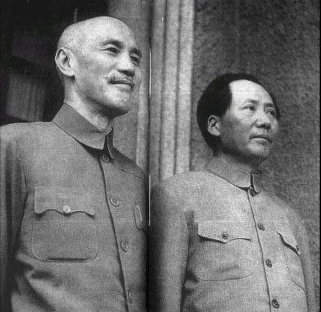 Chiang Kai-shek and Mao Zedong in 1945