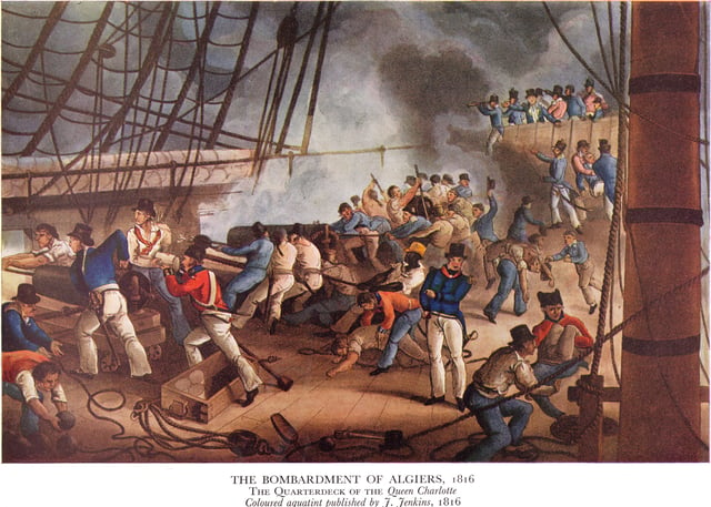 The Bombardment of Algiers in 1816 to support the ultimatum to release European slaves