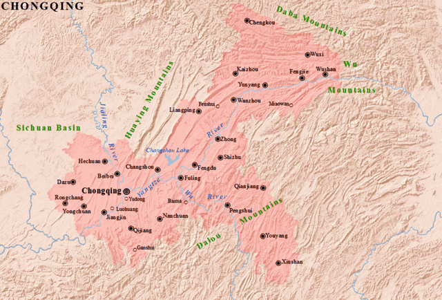 Topography of Chongqing