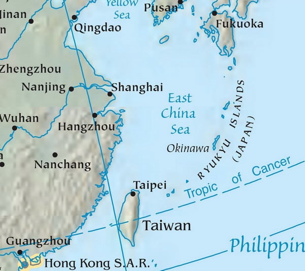 Location of Ryukyu Islands