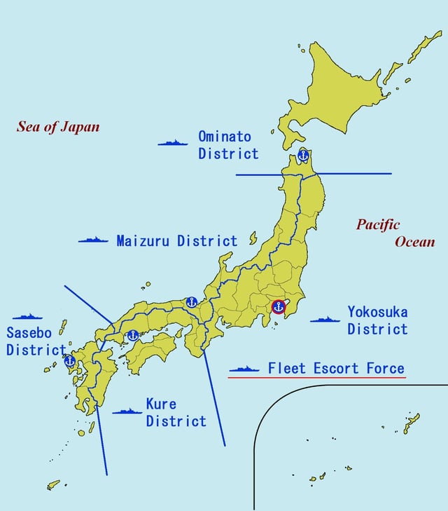 JMSDF District Forces, including the Sasebo District Force