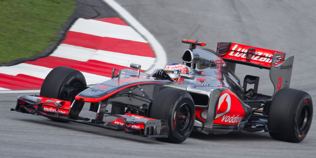 Button driving for McLaren at the 2012 Malaysian Grand Prix.