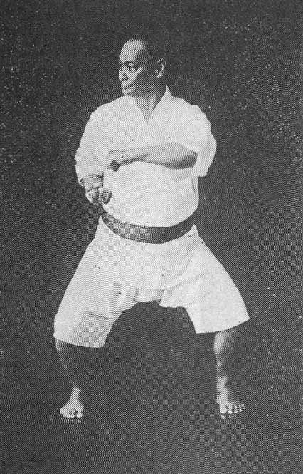 Motobu Chōki in Naihanchi-dachi, one of the basic karate stances