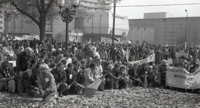 Anti-Communist rally in Bucharest (early 1990)