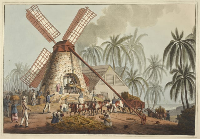 Sugar plantation in the British colony of Antigua, 1823