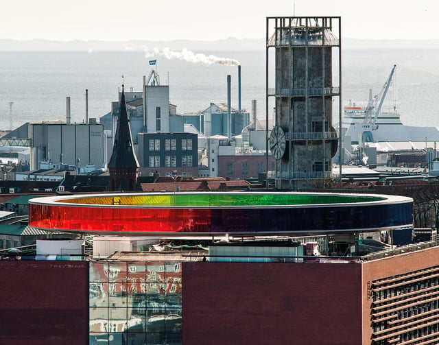 Your rainbow panorama at ARoS Art Museum in Aarhus, Denmark.