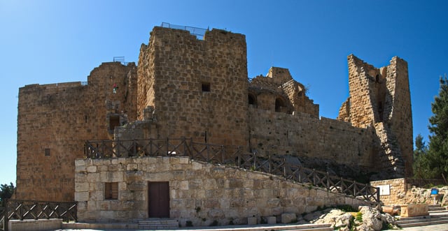 The Ajloun Castle (c. 12th century AD) built by the Ayyubid leader Saladin for use against the Crusades.