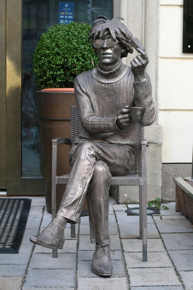 Statue of Andy Warhol in Bratislava, Slovakia