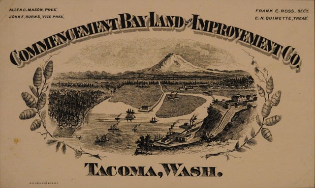 The Commencement Bay Land and Improvement Co. played a major role in the city's early growth.