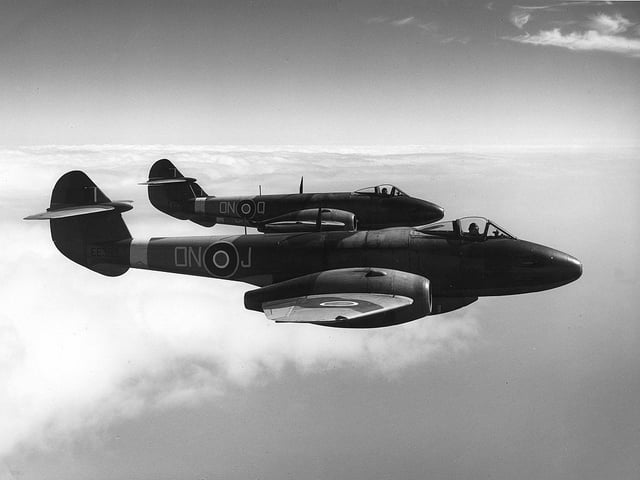 Gloster Meteor F.3s. The Gloster Meteor was the first British jet fighter and the Allies' only jet aircraft to achieve combat operations during World War II.