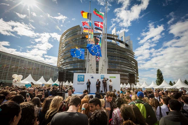 The European Parliament in Strasbourg, near the border with Germany. France is a founding member of all EU institutions.