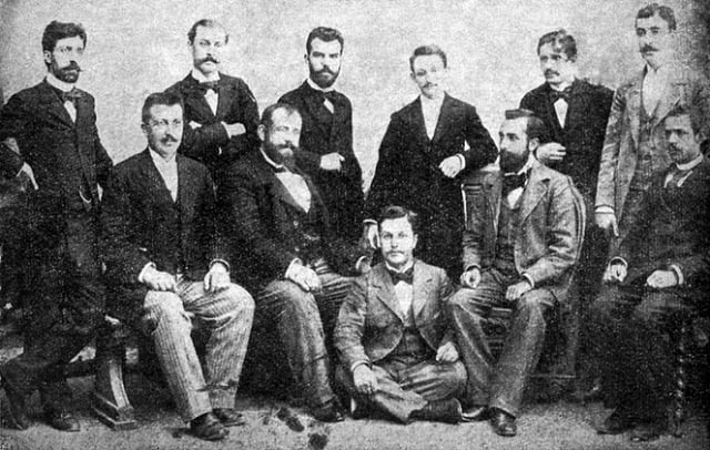 Members of the Young Turks: İshak Sükuti, Serâceddin Bey, Tunalı Hilmi, Âkil Muhtar, Mithat Şükrü, Emin Bey, Lutfi Bey, Doctor Şefik Bey, Nûri Ahmed, Doctor Reshid and Münif Bey