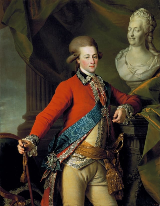 Portrait of Alexander Lanskoy, aide-de-camp to the Empress, 1782, Russia