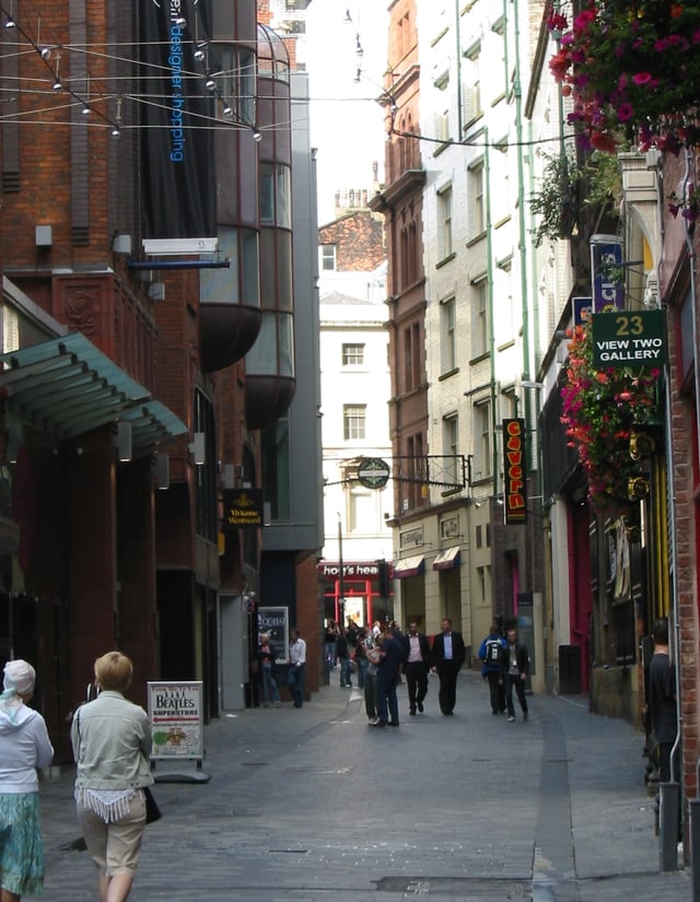 Mathew Street is one of many tourist attractions related to the Beatles, and the location of Europe's largest annual free music festival.