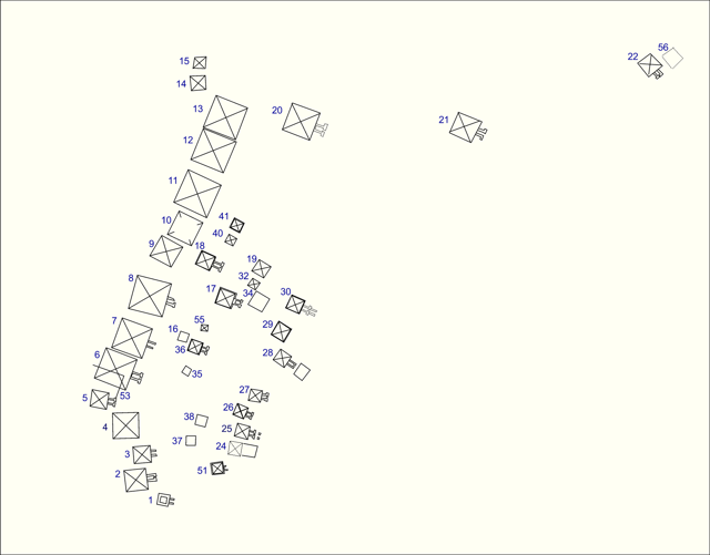 Plan of the North pyramid field at Meroë.