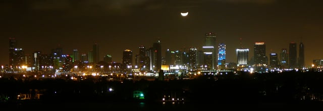 View of the "Moon over Miami", a phrase that has inspired pop culture items including a movie, TV series, and song