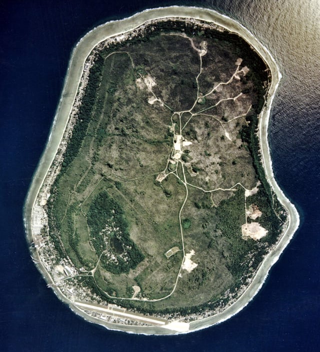A satellite image of Nauru, 2002