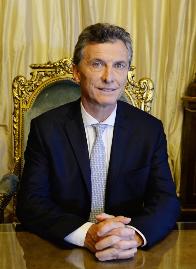 President Mauricio Macri of Argentina, as the commander-in-chief of the Argentine Armed Forces since December 10th 2015.