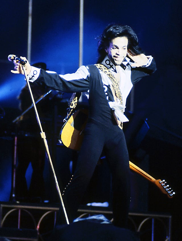 Prince performing during the Nude Tour in Tokyo, Japan in 1990