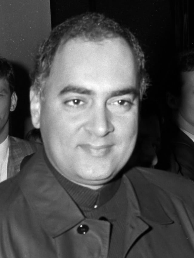 Rajiv Gandhi, Prime Minister of India (1984–1989) and President of the Indian National Congress