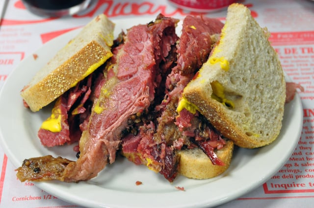 Montreal-style smoked meat from Schwartz's in Montreal