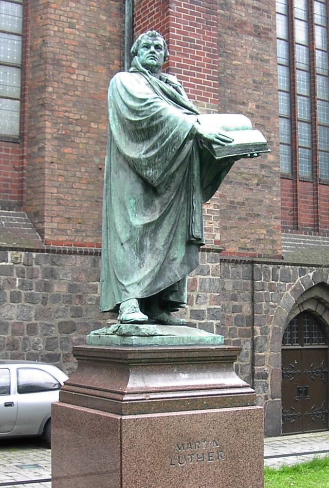 Statue of Martin Luther outside St. Mary's Church, Berlin